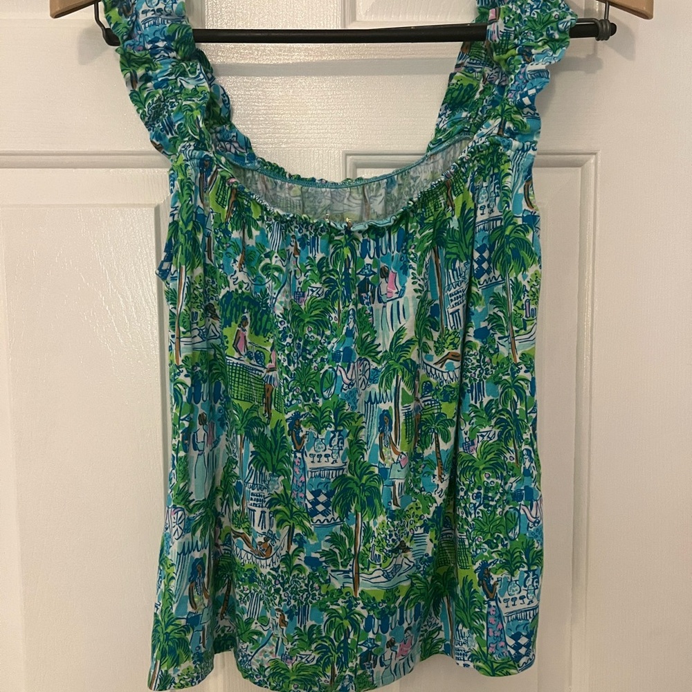 Lilly Pulitzer Teopical Print Sleeveless Top
